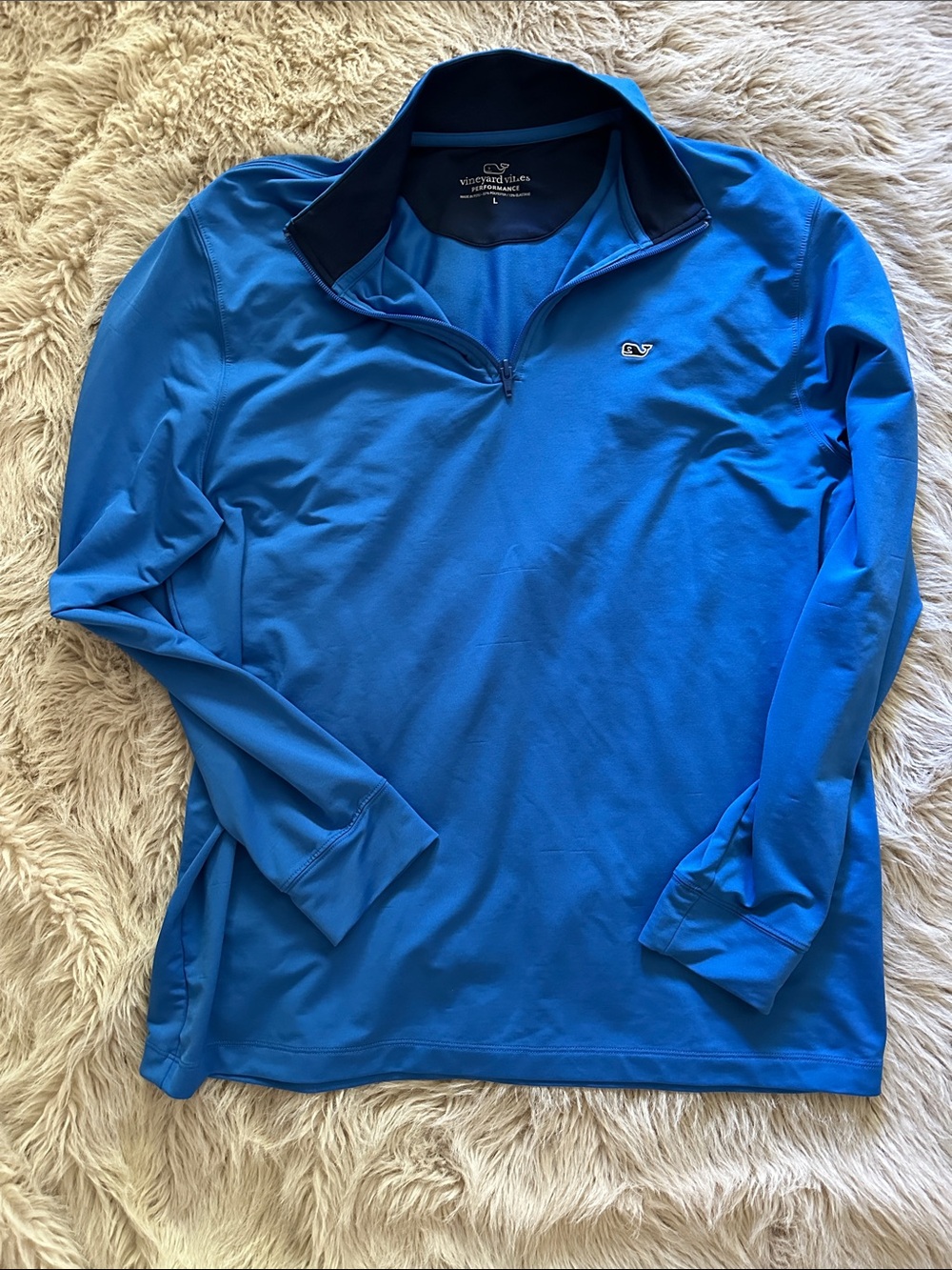 Vineyard Vines Blue Quarter-Zip Performance Pullover
